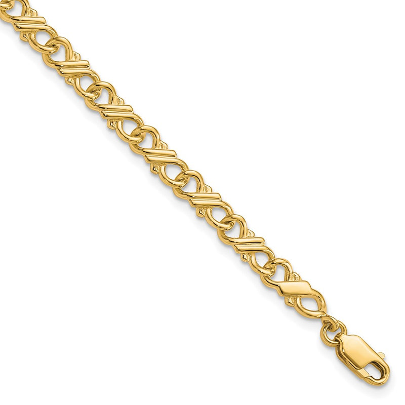 10k Yellow Gold Solid Polished Fancy Chain Bracelet