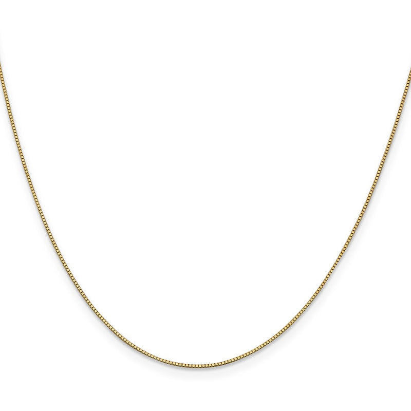 18 Inch 10K Yellow Gold .7mm Box With Lobster Clasp Chain Necklace