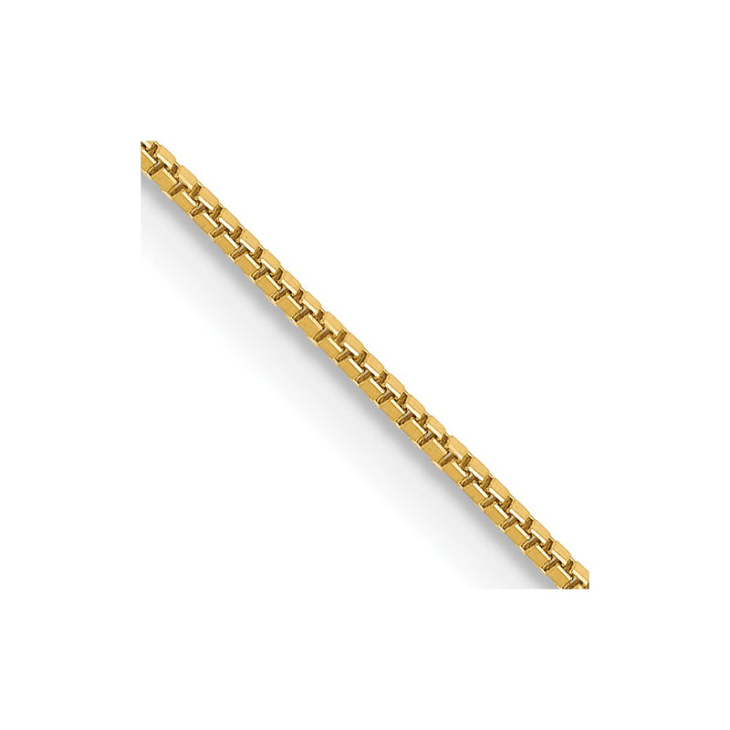 24 Inch 10K Yellow Gold .7mm Box With Lobster Clasp Chain Necklace
