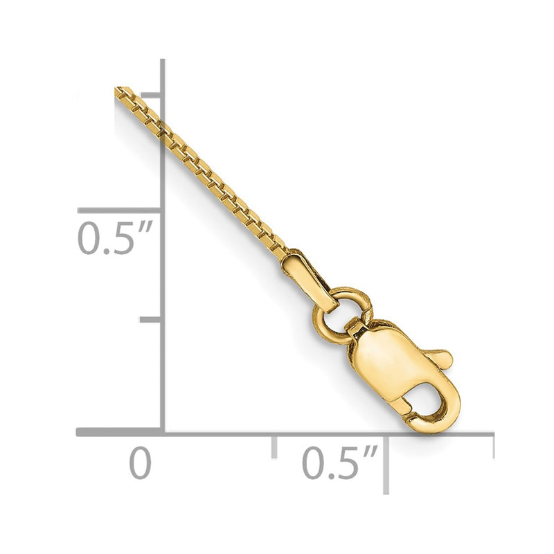 10k Yellow Gold .90mm Box Chain Anklet