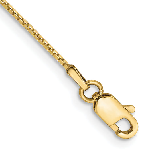 10k Yellow Gold .90mm Box Chain Anklet