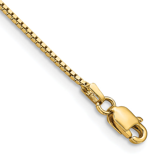 10K Yellow Gold .95mm Box Chain Anklet