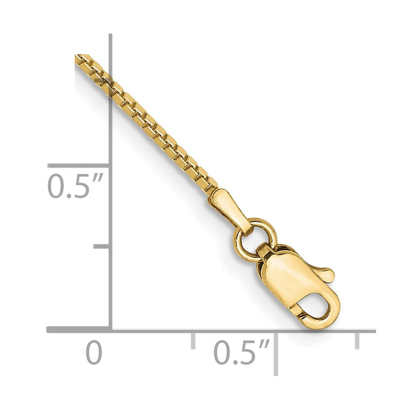 7 Inch 10k Yellow Gold 1mm Box Chain Bracelet