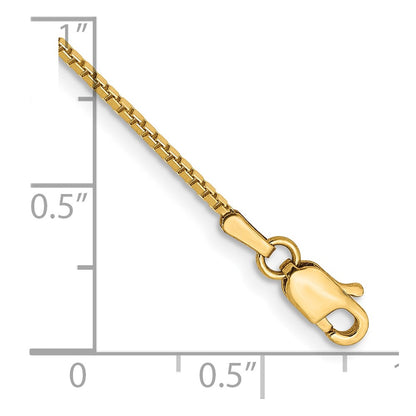 7 Inch 10K Yellow Gold 1.05mm Box Chain Bracelet