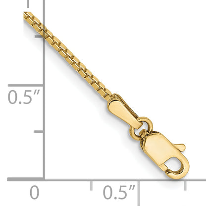 10k Yellow Gold 1.1mm Box Chain Anklet