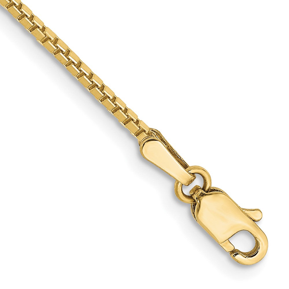 10k Yellow Gold 1.3mm Box Chain Anklet