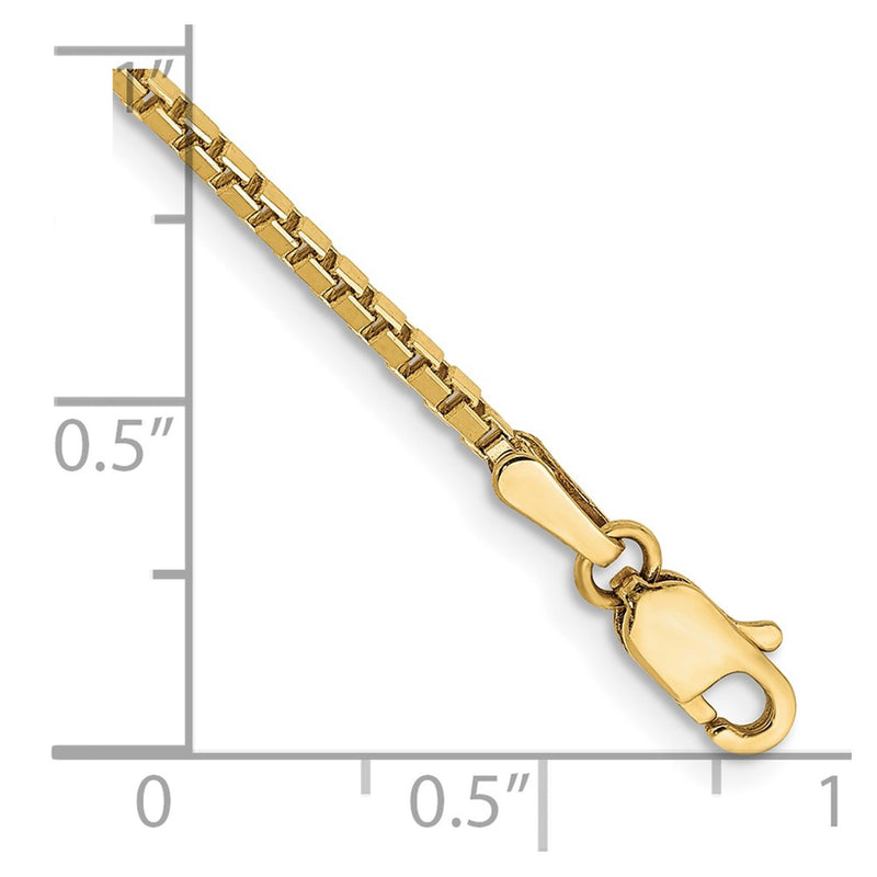 10k Yellow Gold 1.5mm Box Chain Bracelet