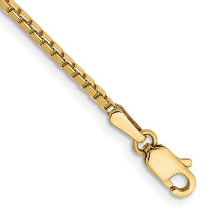 10k Yellow Gold 1.5mm Box Chain Bracelet
