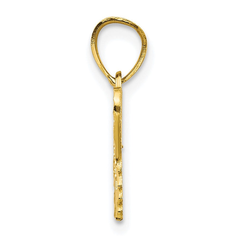 10k Yellow Gold Diamond-Cut Butterfly Charm