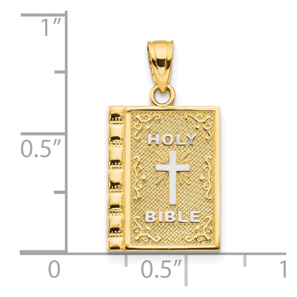10k Yellow w/Rhodium Holy Bible Charm