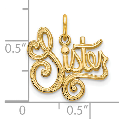 10k Yellow Gold SISTER Charm