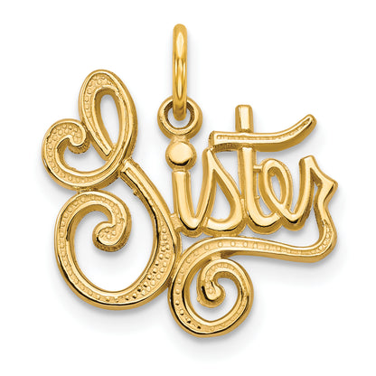 10k Yellow Gold SISTER Charm