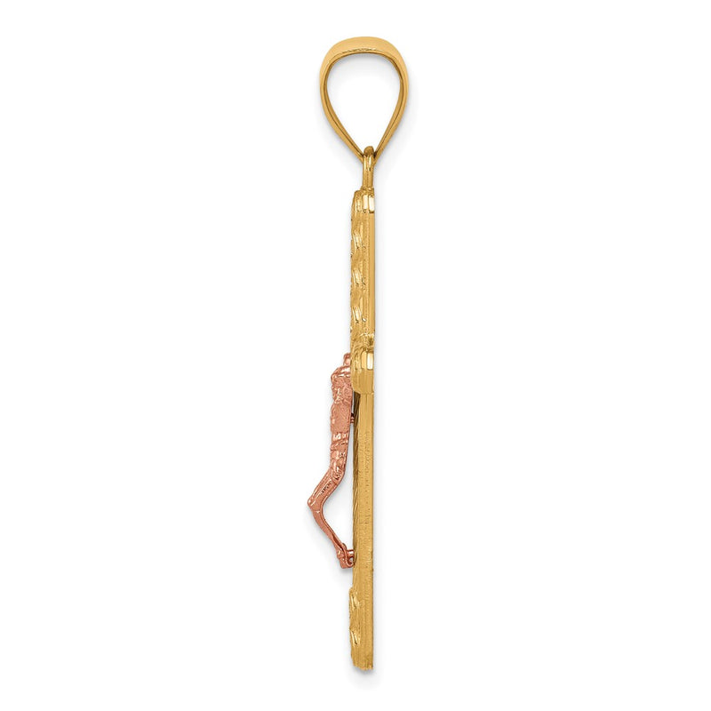 10k Two-tone 10k Two-tone CZ Crucifix Pendant