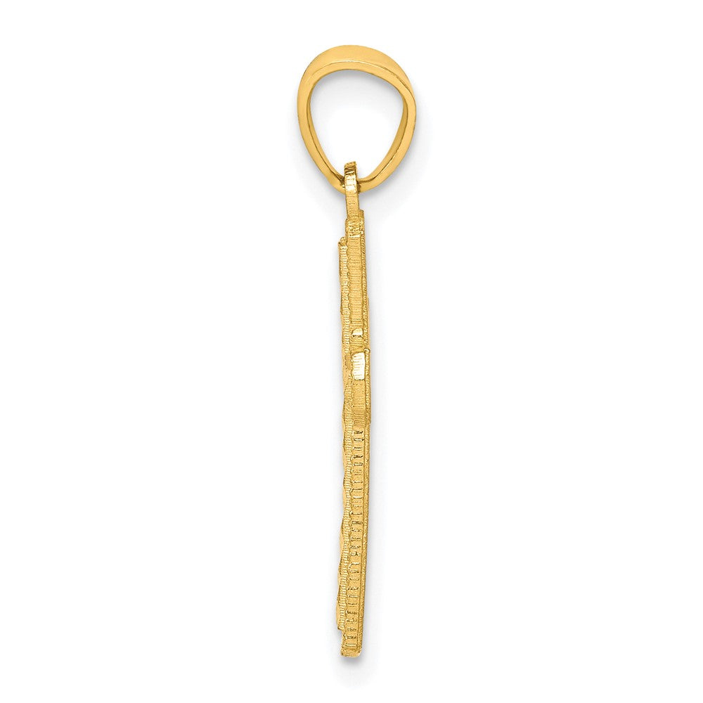 10k Yellow Gold Diamond-Cut Cross Pendant