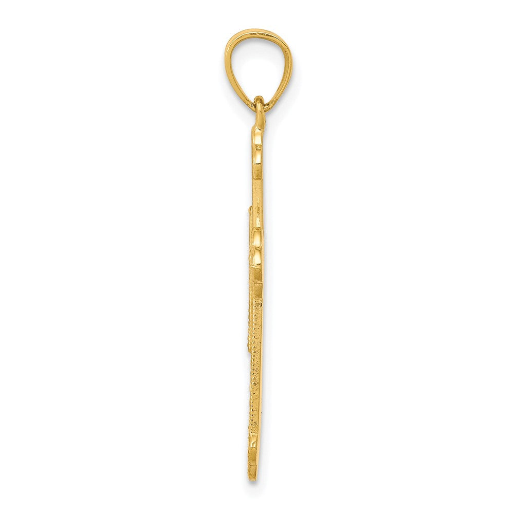 10k Yellow Gold Budded Cross Pendant