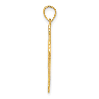 10k Yellow Gold Budded Cross Pendant