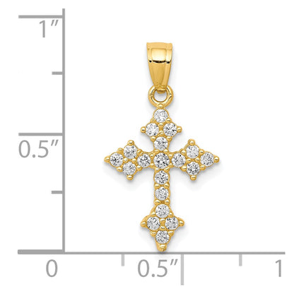10k Yellow Gold 10k CZ Passion Cross Pendant