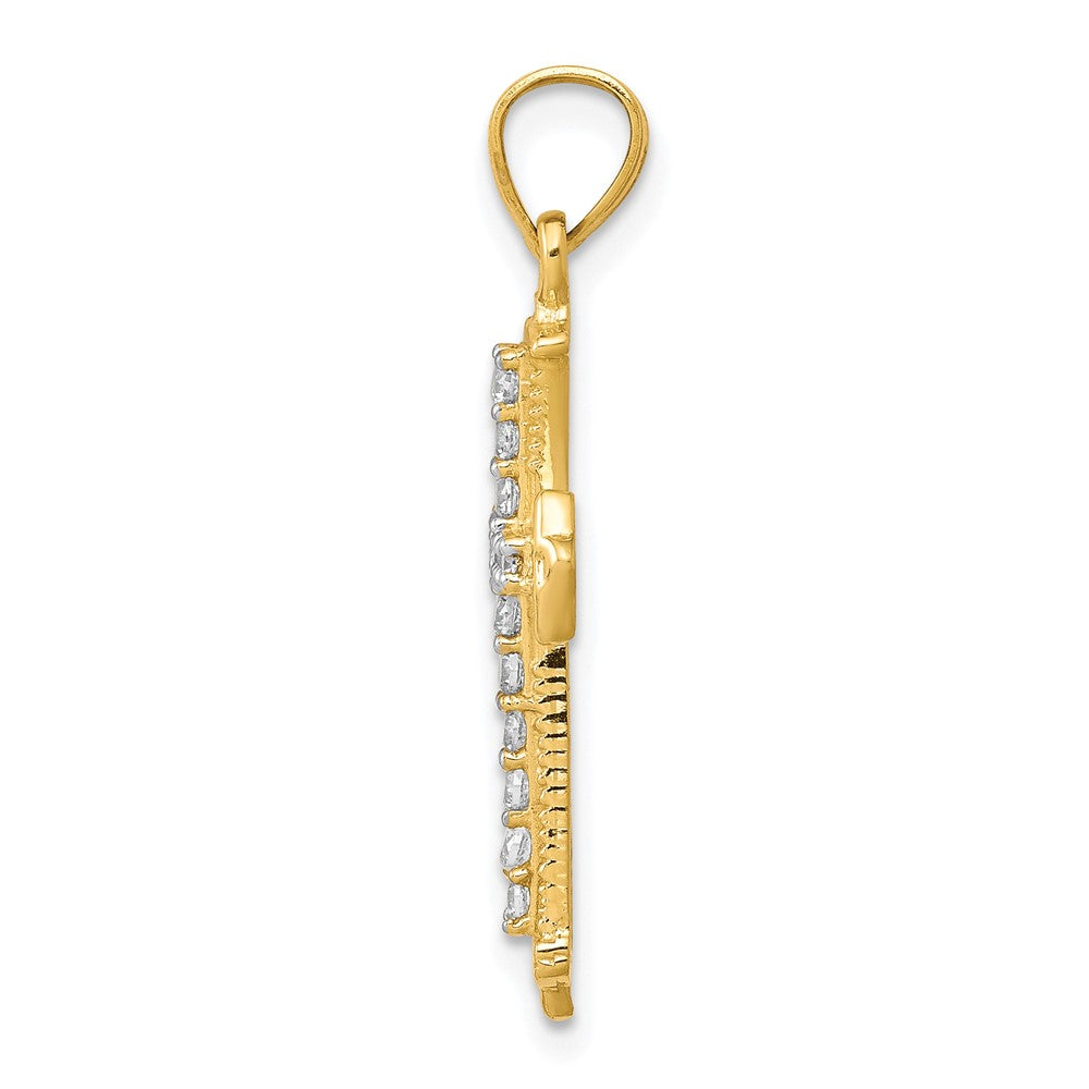 10k Yellow Gold 10k CZ Cross Pendant