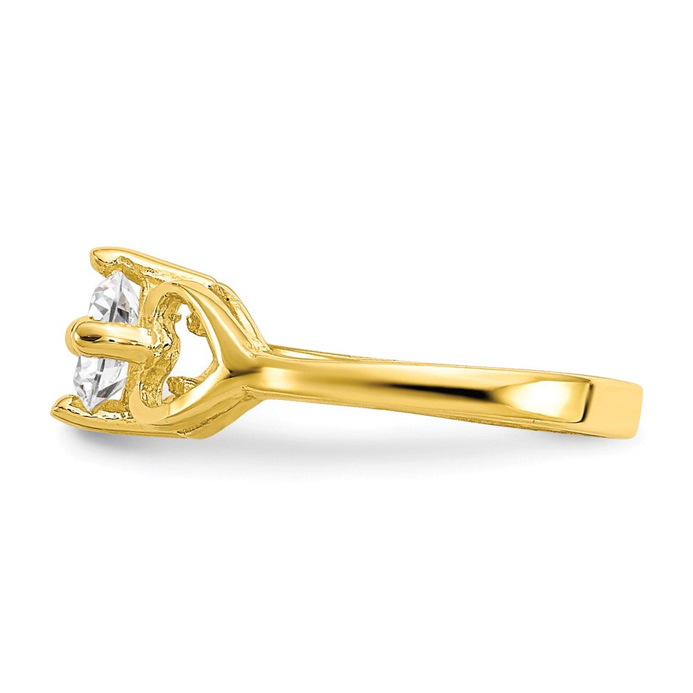 10K Yellow Gold Cz Polished Baby Ring