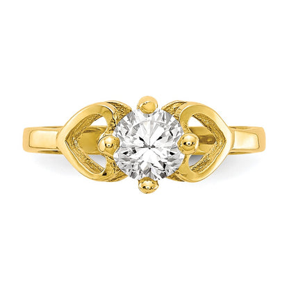 10K Yellow Gold Cz Polished Baby Ring