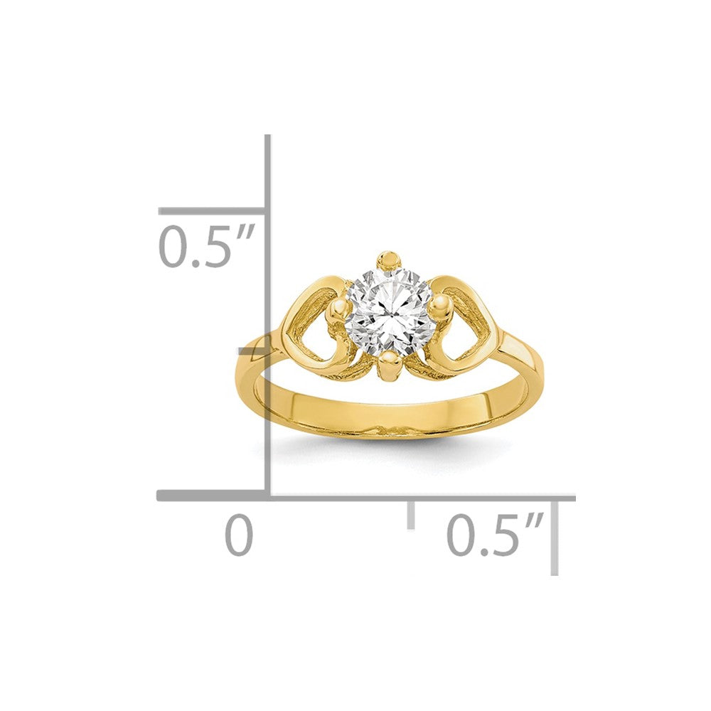 10K Yellow Gold Cz Polished Baby Ring