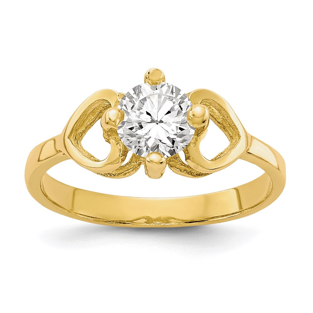 10K Yellow Gold Cz Polished Baby Ring