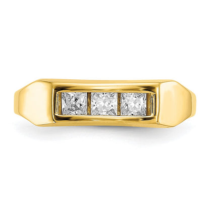 10K Yellow Gold Cz Polished Child'S Ring