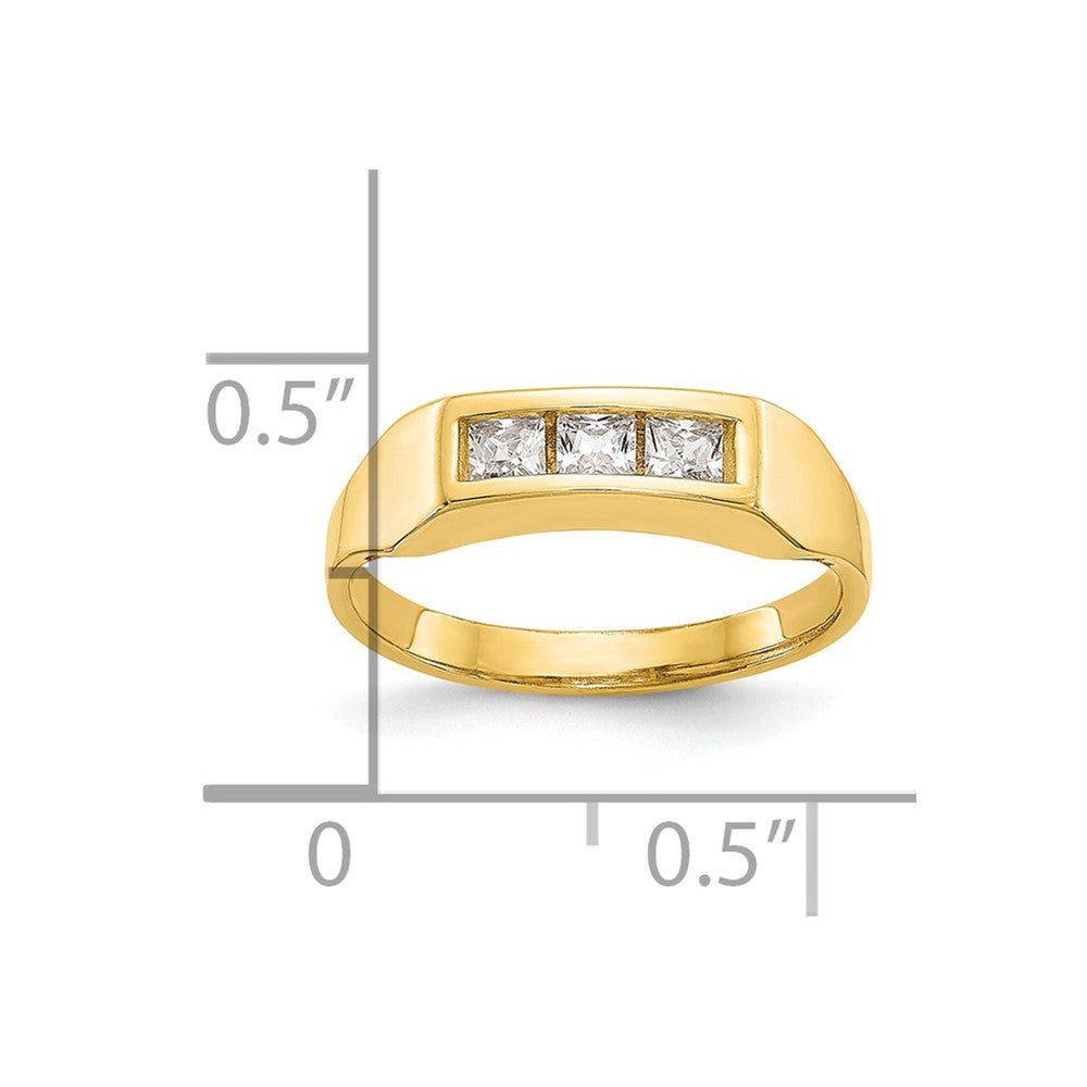 10K Yellow Gold Cz Polished Child'S Ring