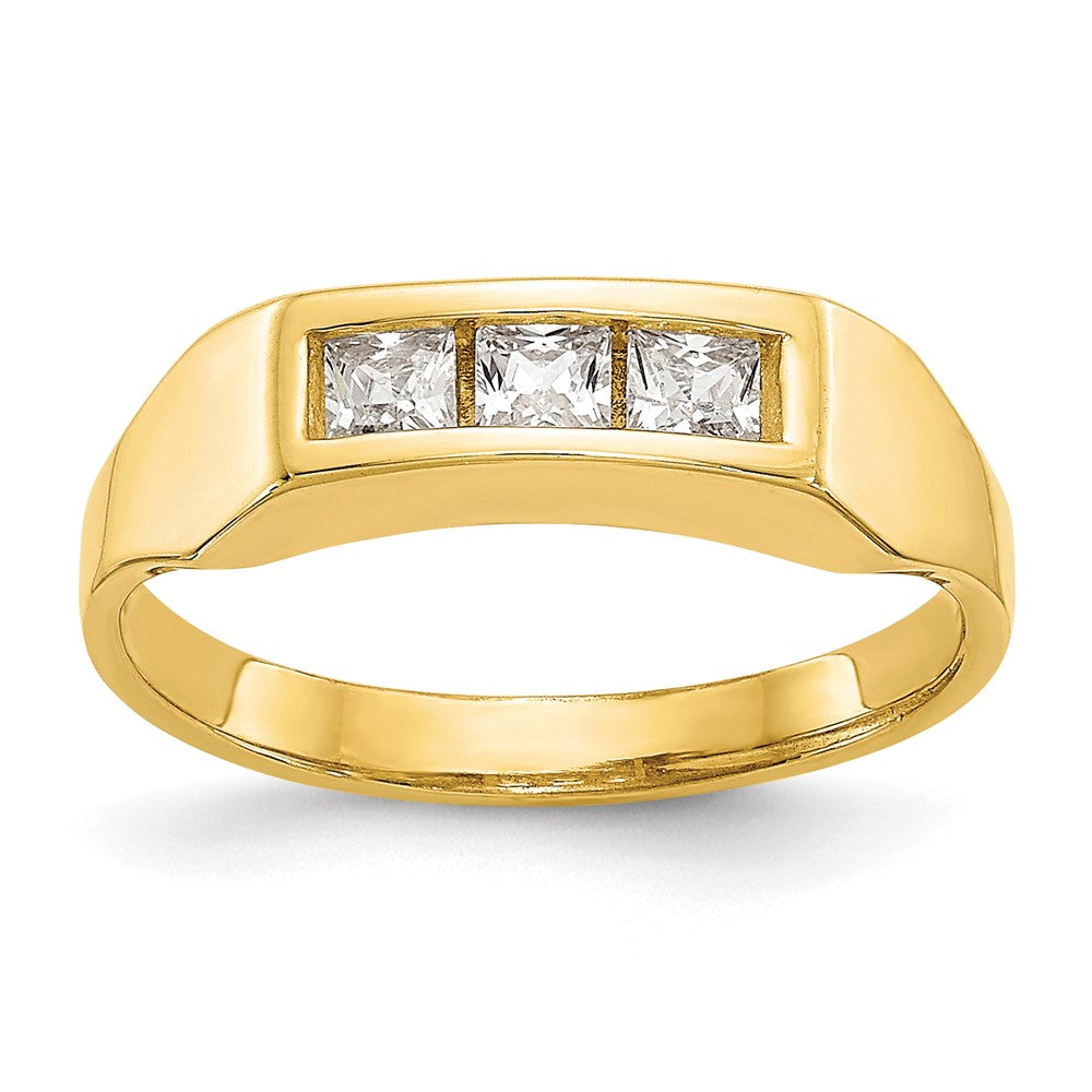 10K Yellow Gold Cz Polished Child'S Ring