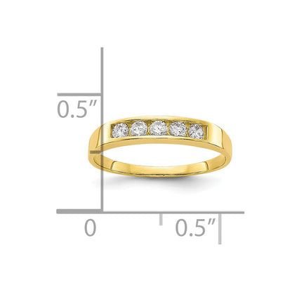 10K Yellow Gold Cz Polished Child'S Ring