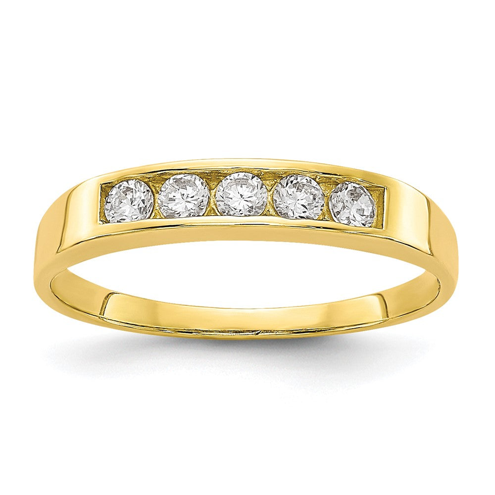 10K Yellow Gold Cz Polished Child'S Ring