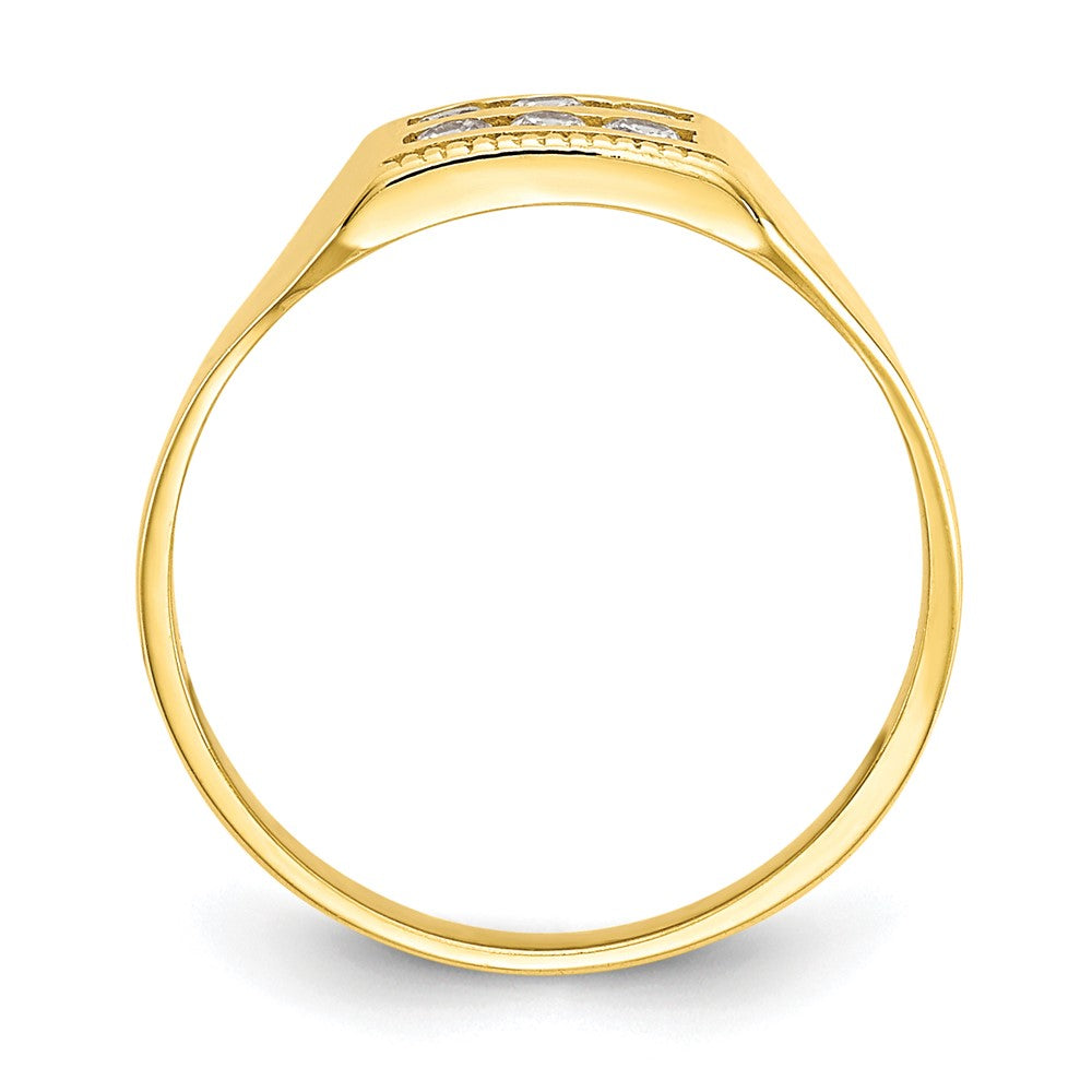 10K Yellow Gold Cz Polished Child'S Ring