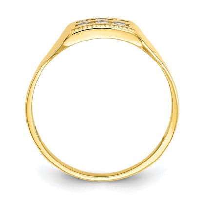10K Yellow Gold Cz Polished Child'S Ring