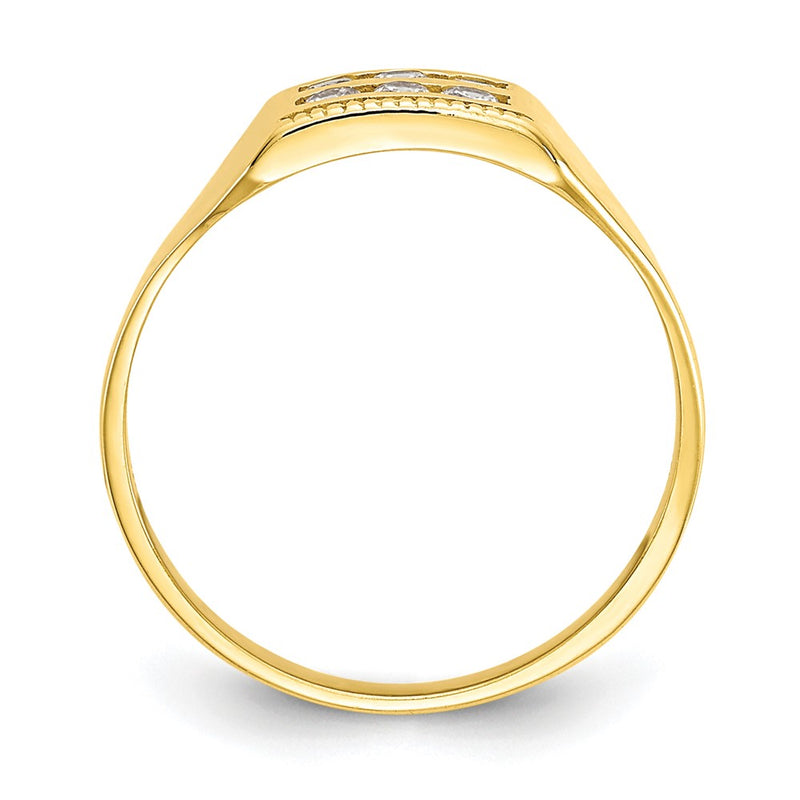 10K Yellow Gold Cz Polished Child'S Ring