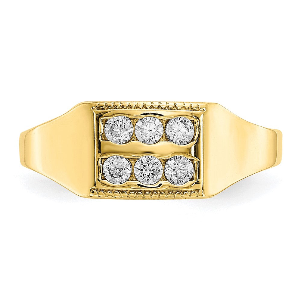 10K Yellow Gold Cz Polished Child'S Ring