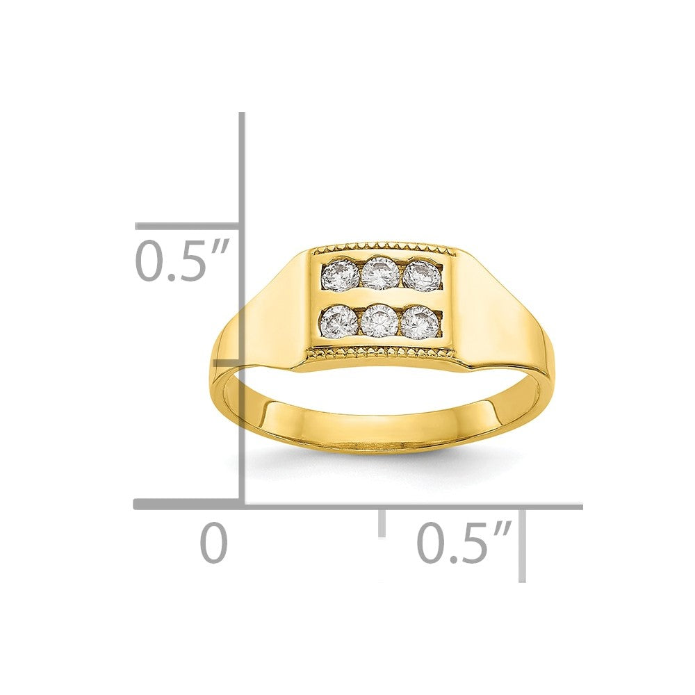 10K Yellow Gold Cz Polished Child'S Ring