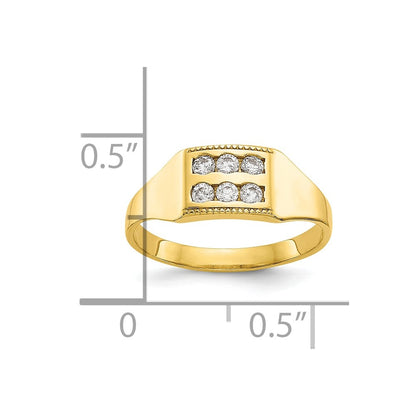 10K Yellow Gold Cz Polished Child'S Ring