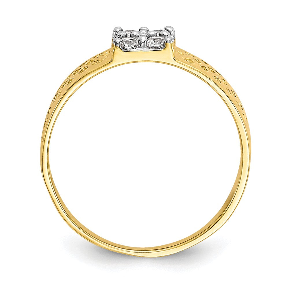 10K Yellow Gold Cz Baby Ring