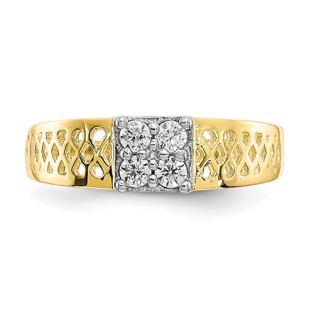 10K Yellow Gold Cz Baby Ring