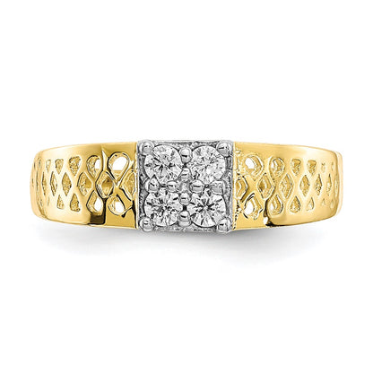 10K Yellow Gold Cz Baby Ring