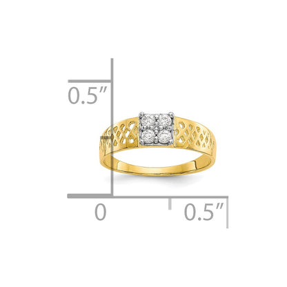 10K Yellow Gold Cz Baby Ring