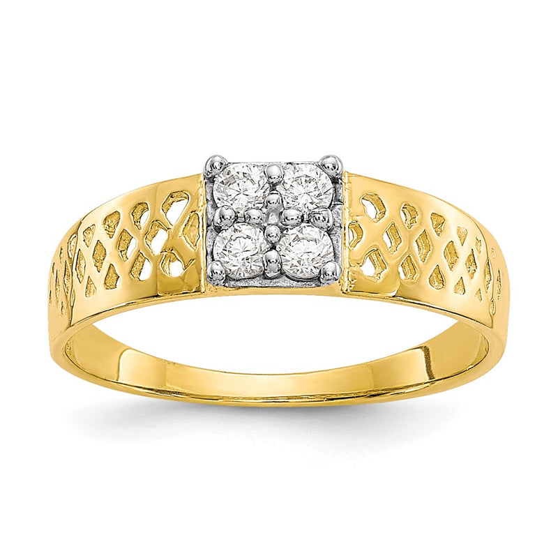 10K Yellow Gold Cz Baby Ring