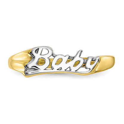 10k Yellow w/Rhodium w/ Rhodium BABY Child's Ring