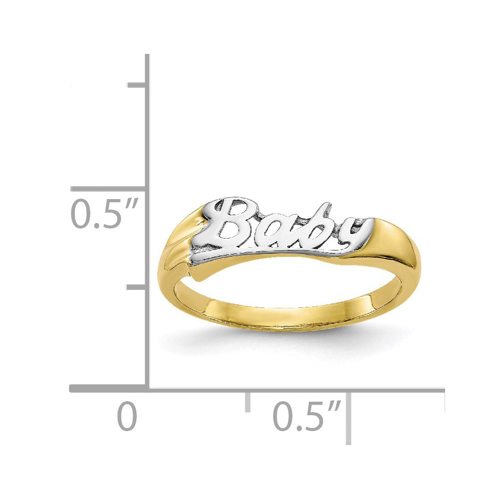 10k Yellow w/Rhodium w/ Rhodium BABY Child's Ring
