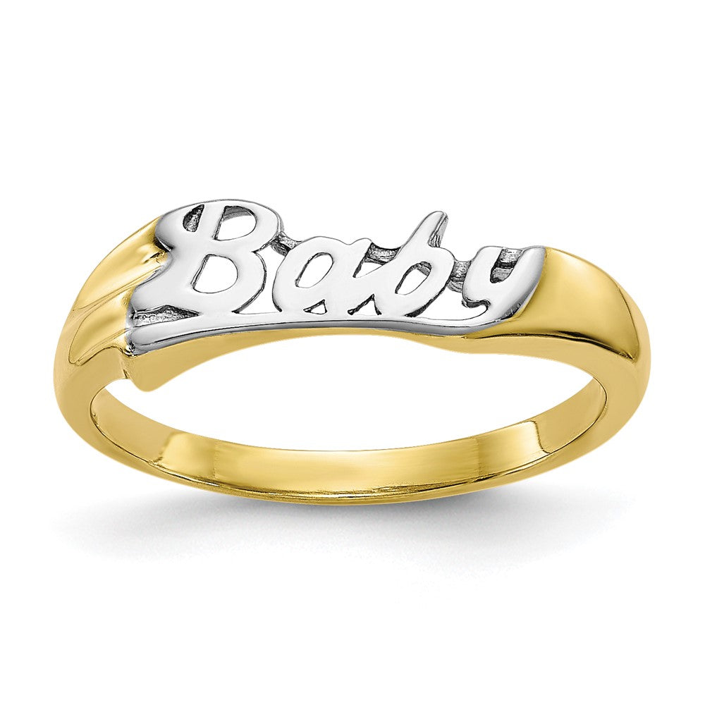 10k Yellow w/Rhodium w/ Rhodium BABY Child's Ring