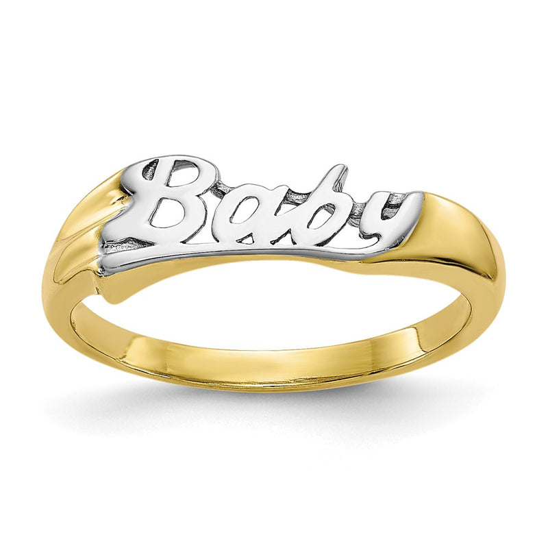 10k Yellow w/Rhodium w/ Rhodium BABY Child's Ring