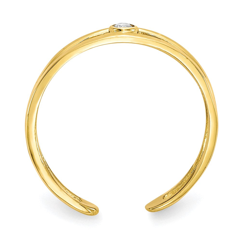 10K Yellow Gold Cz Toe Ring