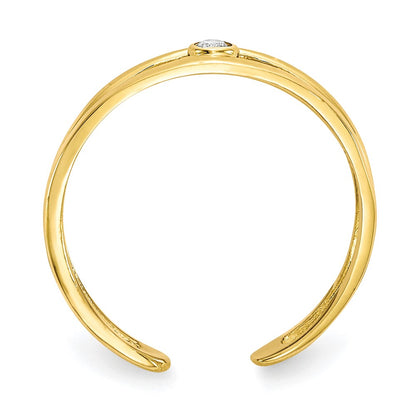 10K Yellow Gold Cz Toe Ring
