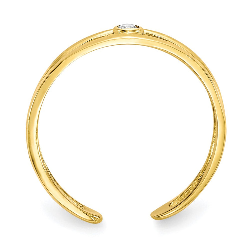 10K Yellow Gold Cz Toe Ring