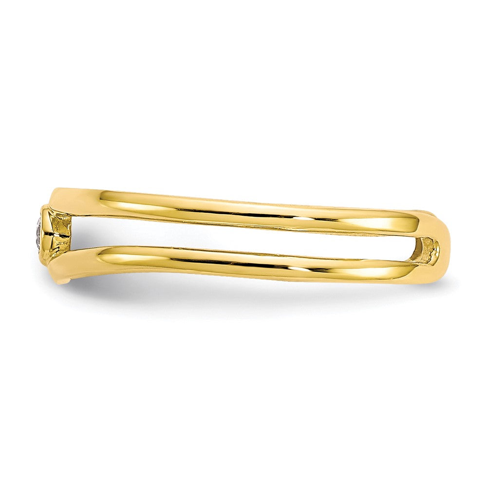 10K Yellow Gold Cz Toe Ring